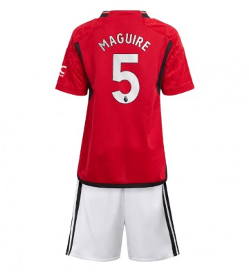Manchester United Harry Maguire #5 Hemmaställ Barn 2023-24 Kortärmad (+ Korta byxor)